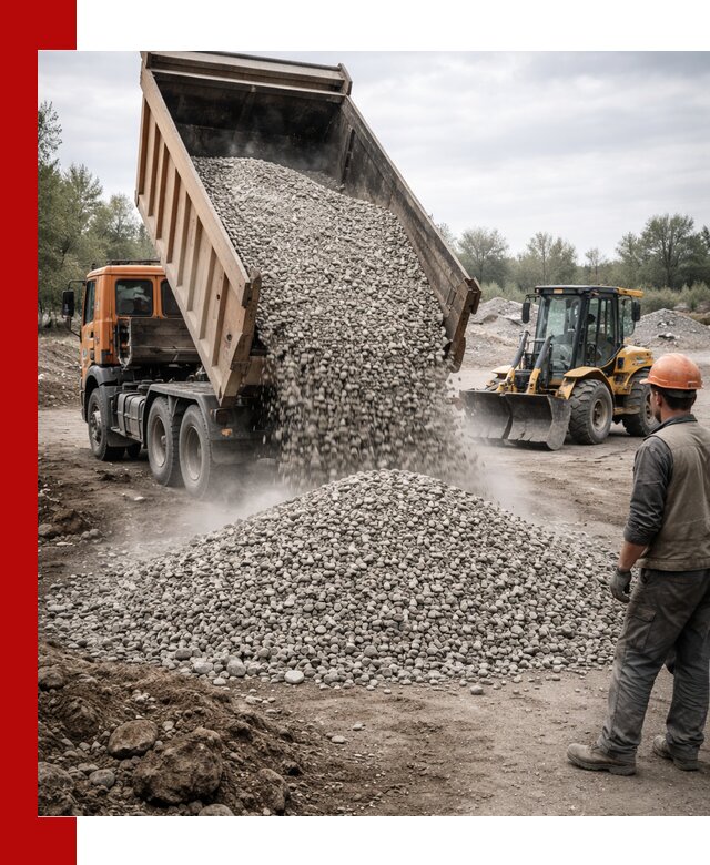 Доставка щебня в Острогожске крупными и мелкими фракциями