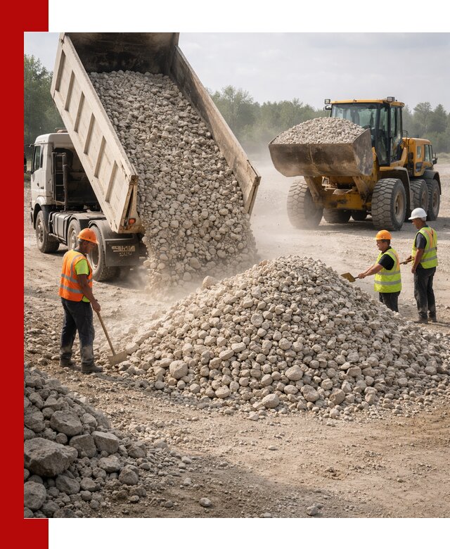 Доставка известнякового щебня фр. 40-70 в Острогожске
