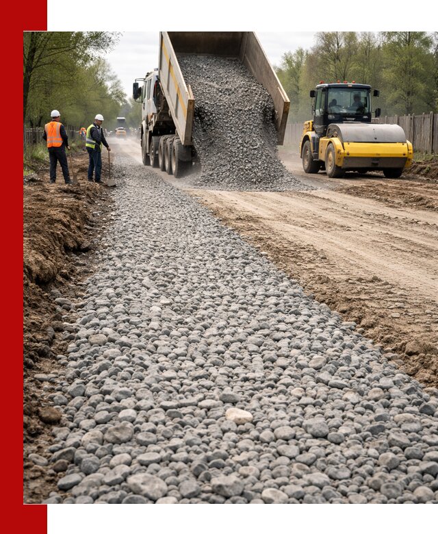 Доставка щебня для отсыпки дорог в Острогожске высокого качества