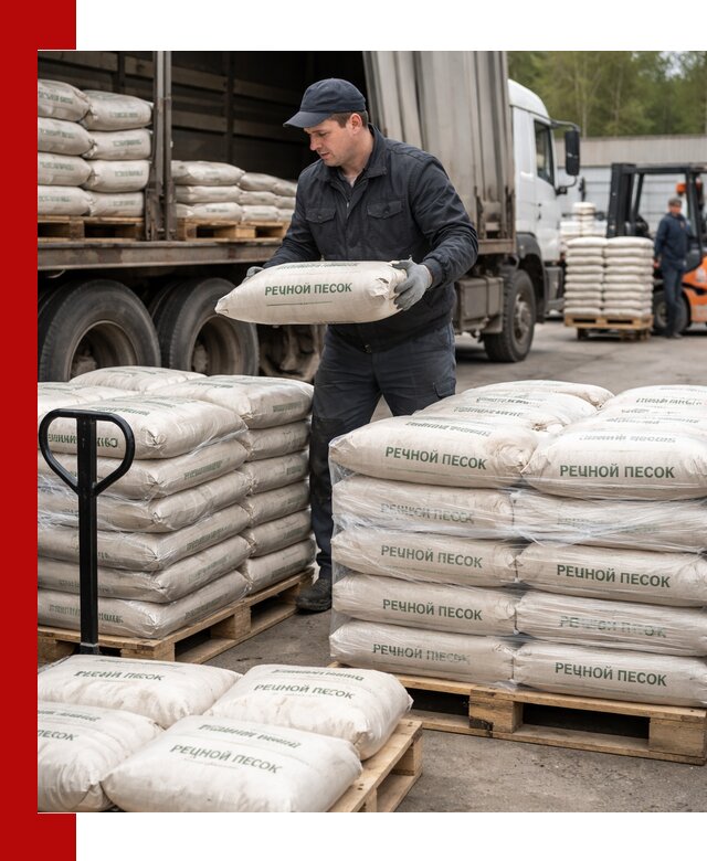 Речной песок в мешках с доставкой в Острогожске