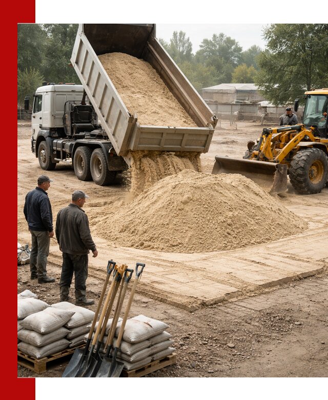 Доставка мытого песка в Острогожске с самосвалами по выгодной цене