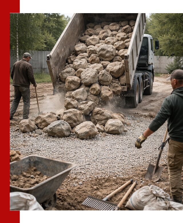 Доставка и укладка булыжника в Острогожске