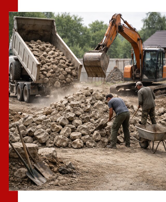 Доставка и разгрузка бутового камня в Острогожске