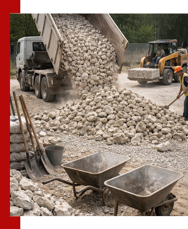 Доставка и продажа бутового известнякового камня в Острогожске