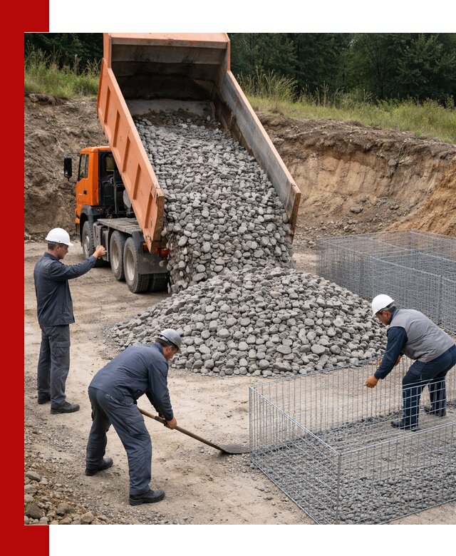 Камень для габионов с доставкой в Острогожске быстро и надёжно