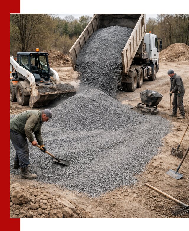 Отсев для подсыпки в Острогожске — доставка и подсыпка на участок