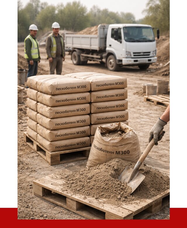 Пескобетон М300 в Острогожске с доставкой от 4850 р. за куб | ПРОНЕРУДСтг