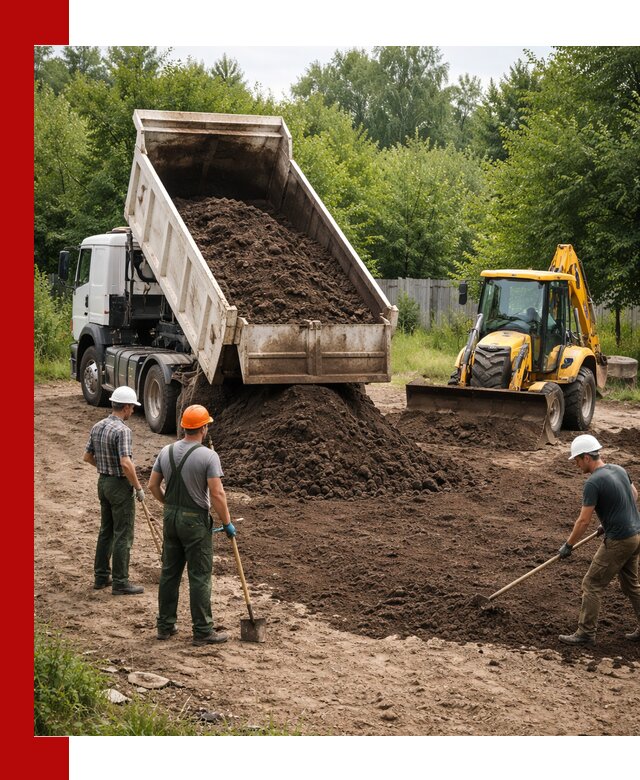 Доставка и укладка грунта для выравнивания участка в Острогожске