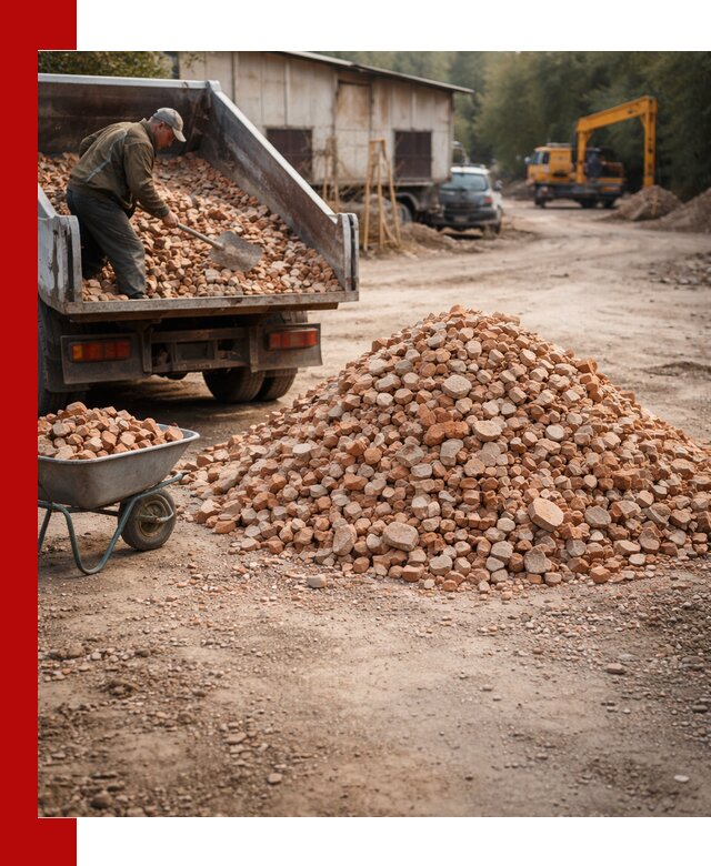 Доставка и подушка из боя кирпича с разгрузкой в Острогожске