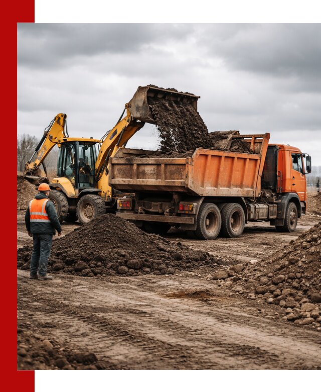 Вывоз грунта и строительного мусора в Острогожске грузовыми самосвалами