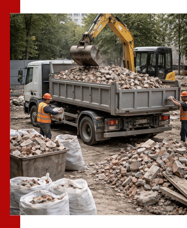 Вывоз строительного мусора в Острогожске с самосвалами и контейнерами